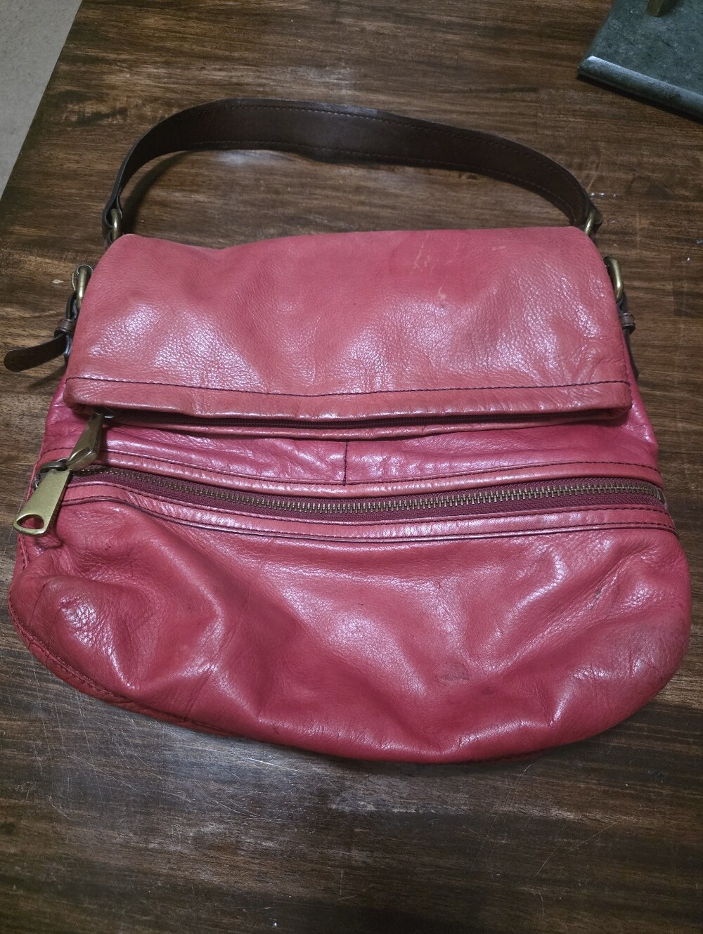 Vintage Fossil Fold-Over Bag